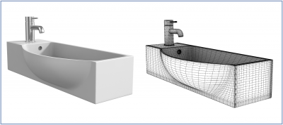 Kompaktes Badezimmerbecken 3ds max Modell