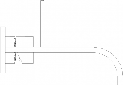 Bathroom Wall Mounted Faucet Left Side Elevation dwg Drawing