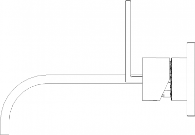 Bathroom Wall Mounted Faucet Right Side Elevation dwg Drawing