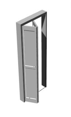 Angled bifold door hinged 3d model .3dm format