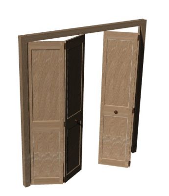 Wooden small design bifold doors 3d model .3dm format