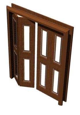 Wooden small design bifold doors 3d model .3dm format