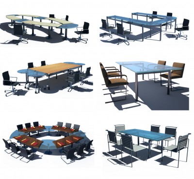 Boardroom table 3ds max VRAY collection
