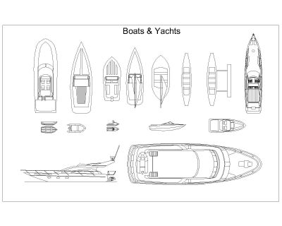 Symboles de bateaux et de yachts .dwg