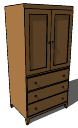 Brown wooden armoire wardrobe skp