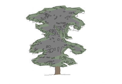 Дерево Высота - Лунная затененных 3