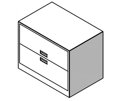 File Cabinet - Famiglia Revit laterale a 2 cassetti