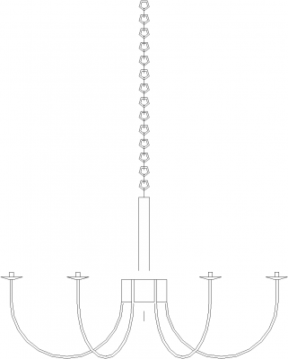Candle Light Chandelier Front Elevation dwg Drawing
