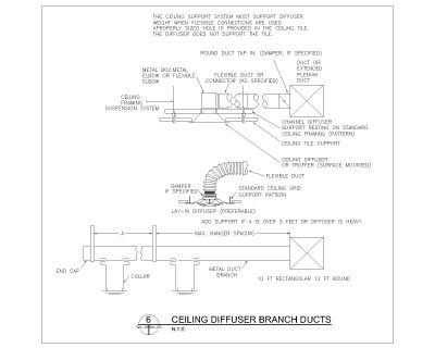 Ceiling Diffuser Branch Ducts .dwg