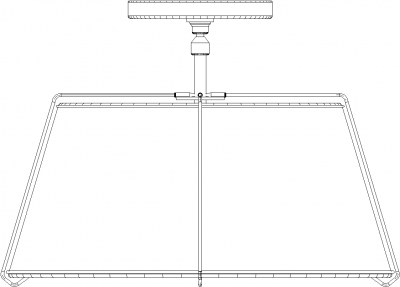 Ceiling Lamp with Wooden Frame Front Elevation dwg Drawing