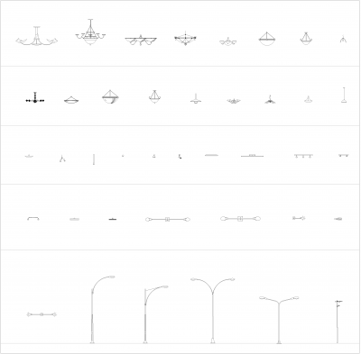 Ceiling lights and street lights CAD collection dwg