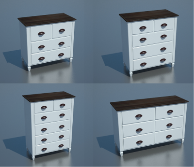 Chest of drawers 3DS Max collection 