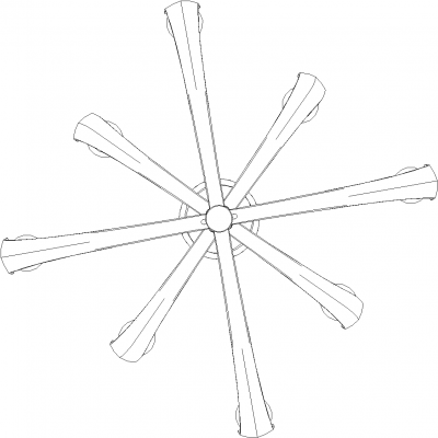Circular Shape Traditional Chandelier Plan dwg Drawing