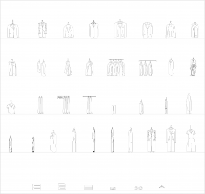 Clothes elevations CAD collection dwg
