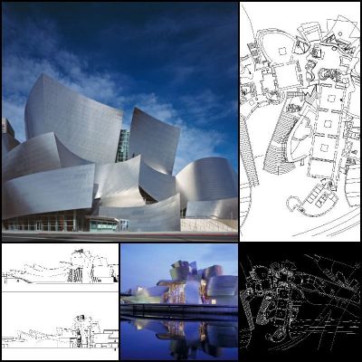 【Disegni CAD di architettura di fama mondiale】 Museo Guggenheim di Bilbao
