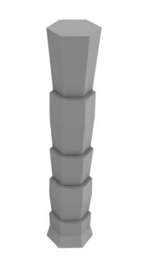 Aesthetic designed column for support 3d model .3dm format
