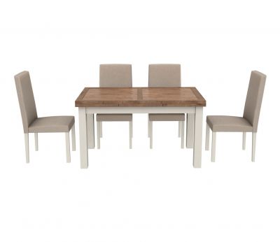 Extendable dining table and upholstered chairs 3DS Max models and FBX models