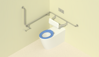 Concealed Cistern with 90 degree grabrail for People with Disabilities Revit Family