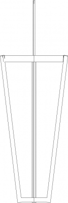 Cone Tube Light Chandelier with Steel Frame Rear Elevation dwg Drawing