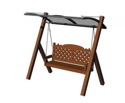 Courtyard swing designed for three person 3d model .3dm format