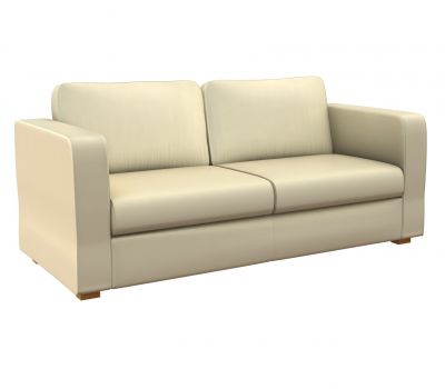 Cream leather sofa 3ds max model 