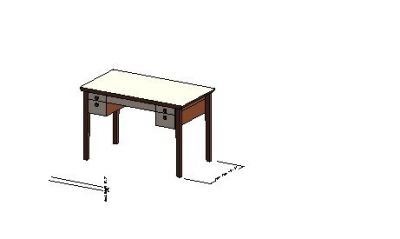 Desk With White Drawer 9491 Revit Family