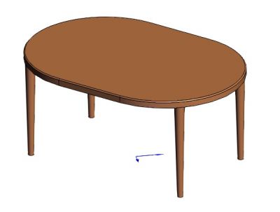 Oval dining table Solidworks model 