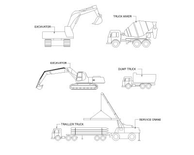 Excavators & Vehicle Symbols .dwg