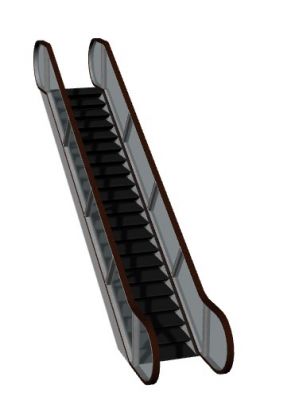 short single designed one way escalator designed 3d model .3dm format
