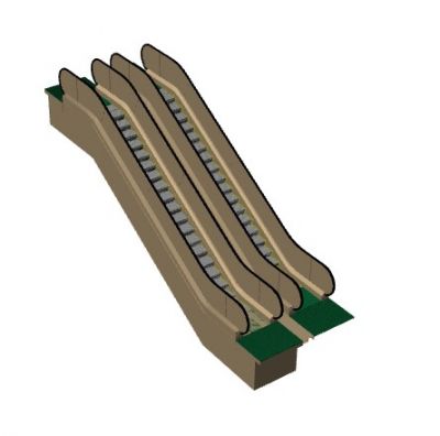 simple designed two way escalator design 3d model . 3dm format