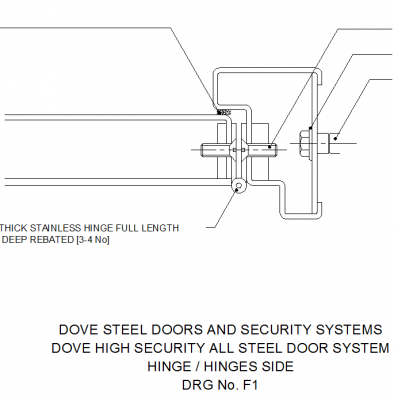 Steel door hinge dwg