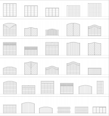 Panneaux de clôture CAD collection DWG