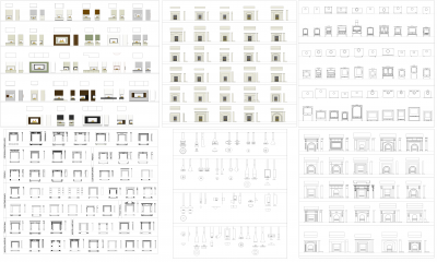 Fireplace CAD bundle collections dwg