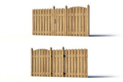 Modern Wood Fence 03