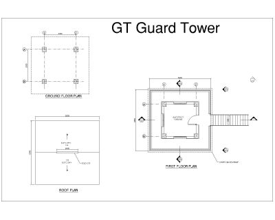 GT GUARD TOWER _ ERD- UND DACHPLAN