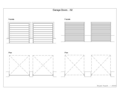 Garage Doors in elevation view AutoCAD download - dwg 