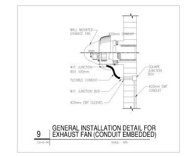 General Installation Detail for Exhaust Fan Conduit Embedded .dwg