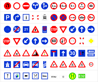 German road signs CAD collection dwg