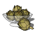 Glass bowl with artichokes skp