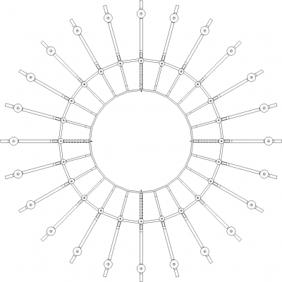 Gothic Traditional Church Chandelier Plan dwg Drawing