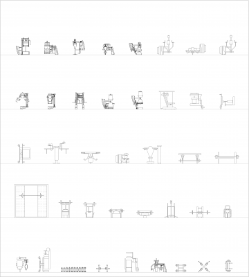 Gym equipment CAD collection 2