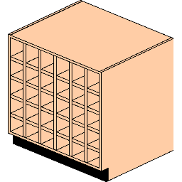 HamiltonSorter_Modular Casework Storage Cabinet 30_Opening Rolled Plan revit