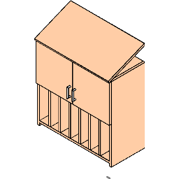 HamiltonSorter_Modular Casework Wall Cabinet Vertical Slots and Doors  Revit