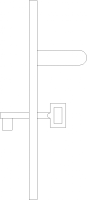 Handleset Doorknob with Key Left Side Elevation dwg Drawing