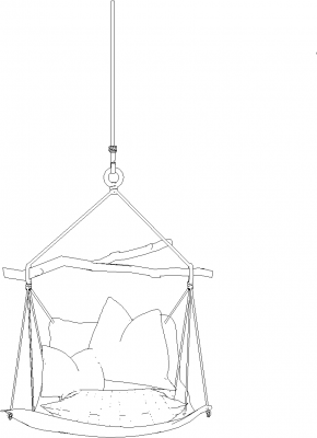 Hanging Chair Front Elevation dwg Drawing