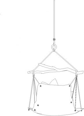Hanging Chair Rear Elevation dwg Drawing