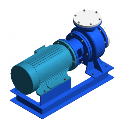 Horizontal water pump revit model