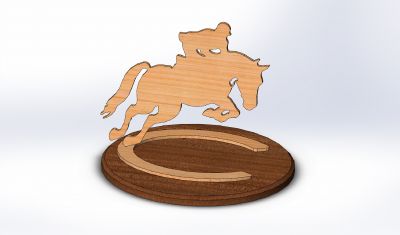 Modello trofeo cavallo in solidworks