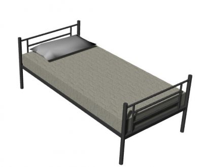 simple metal hospital bed design 3d model .3dm format