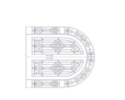 Iron Gate With Stylish Details_1 .dwg